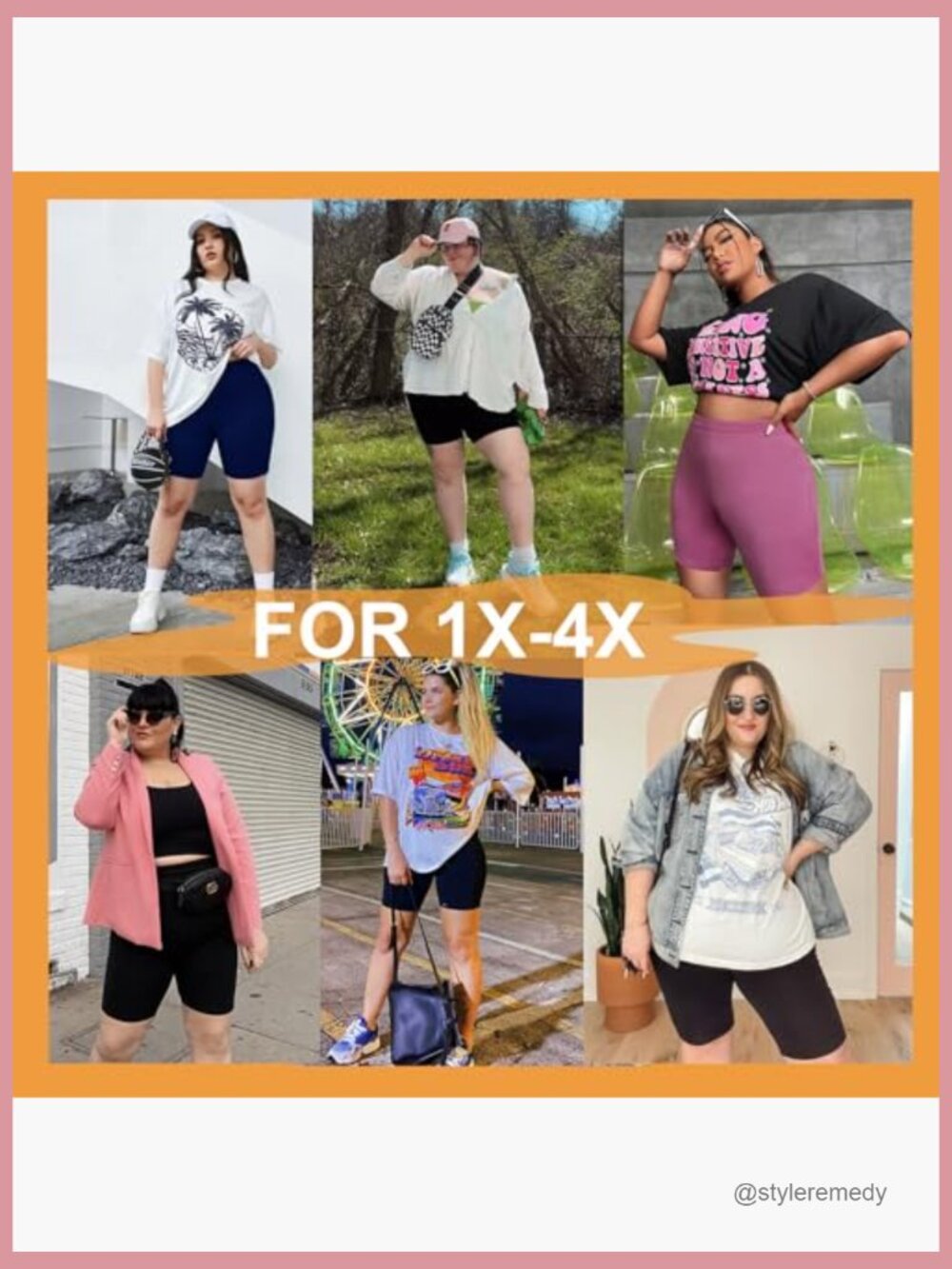 Plus Size 8" Biker Shorts with Pockets - High Waist Non-See Through Workout Yoga - Picture 3 of 6